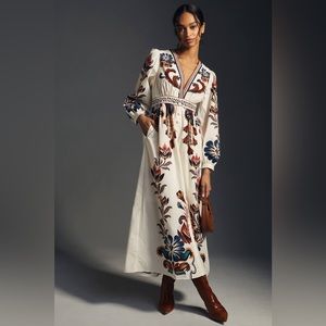 Farm x Anthropologie V-Neck Maxi Dress